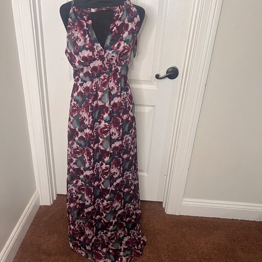 Anthropologie Eva Franco Women's‎ Floral Halter Maxi Purple Dress Size 6 NWT